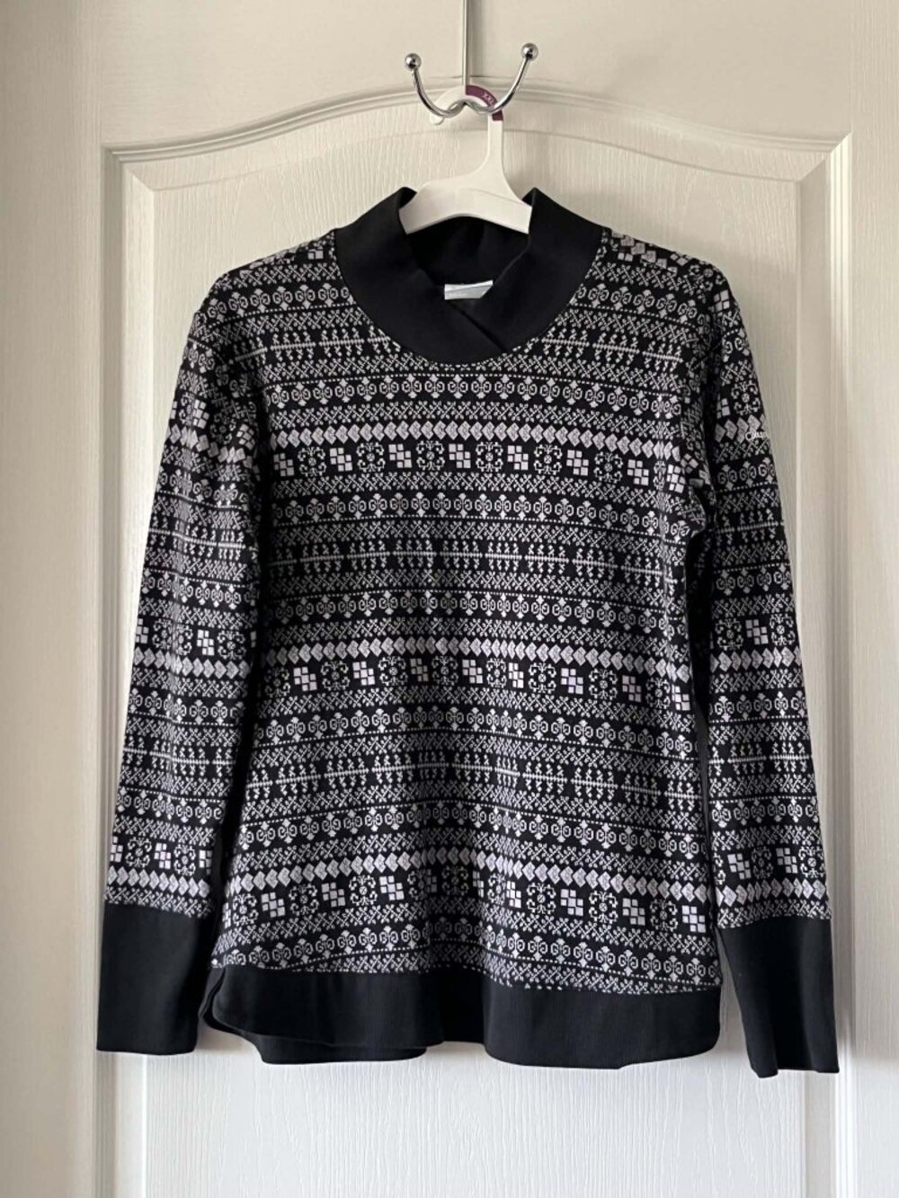 Columbia Holy Peak Jacquard Long Sleeve Mock Neck Sweater Women's size XL